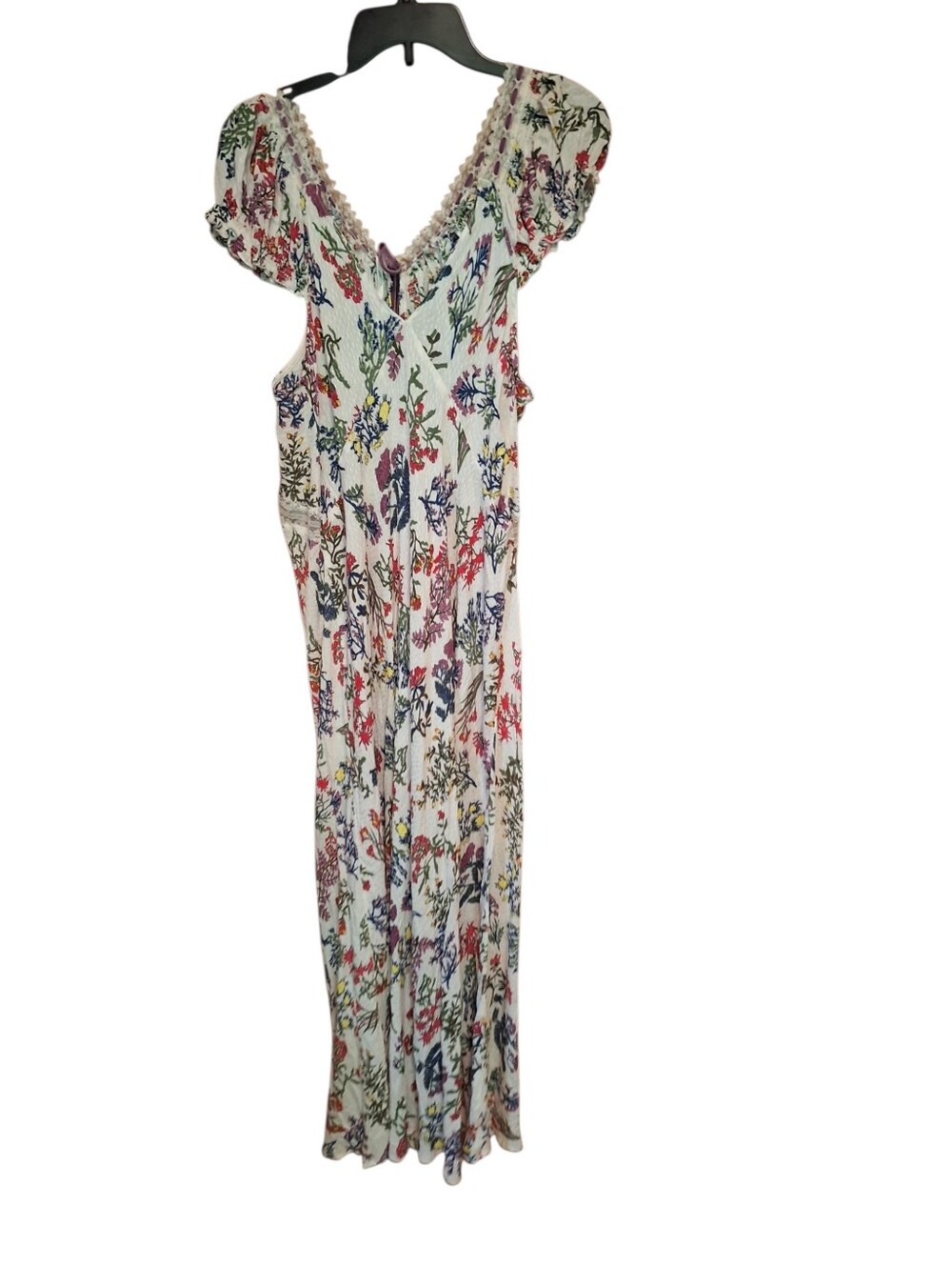 Anthropologie Mirabelle SLEEP Dress Maxi Semi-Sheer Floral Cap Sleeve 1X NWT - Picture 4 of 7